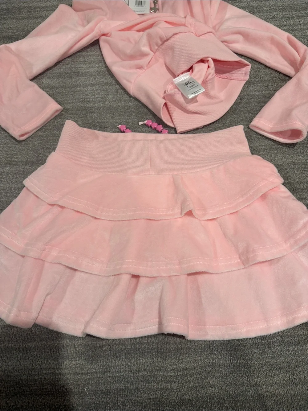 NWT Lola + The Boys Velour Margot Set Pink | Girls Size 14 | New With Tags